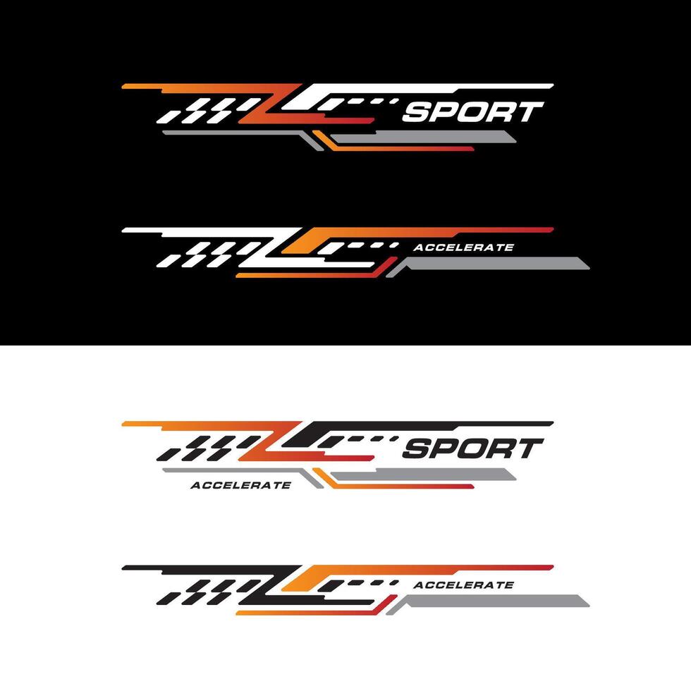 sport racing strepen auto stickers. wijziging lichaam snelheid en drift vinyl sticker geïsoleerd reeks Sjablonen vector