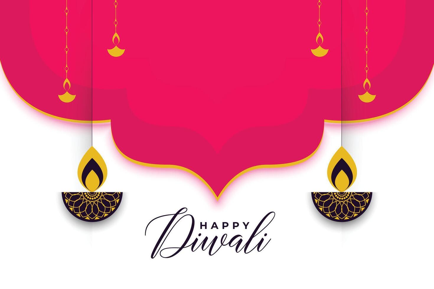 traditioneel shubh deepavali banier met hangende lamp vector