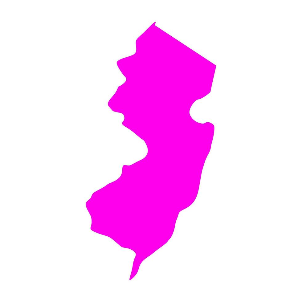 New Jersey kaart op witte achtergrond vector