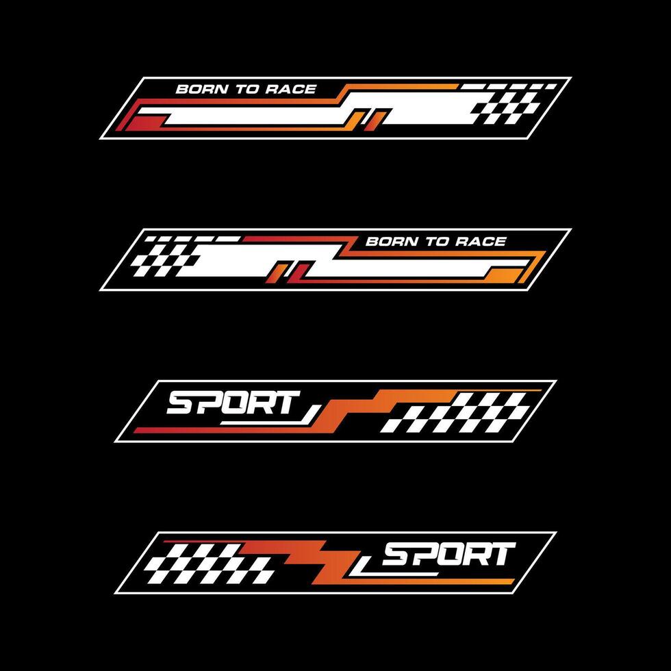 sport racing strepen auto stickers. wijziging lichaam snelheid en drift vinyl sticker geïsoleerd reeks Sjablonen vector