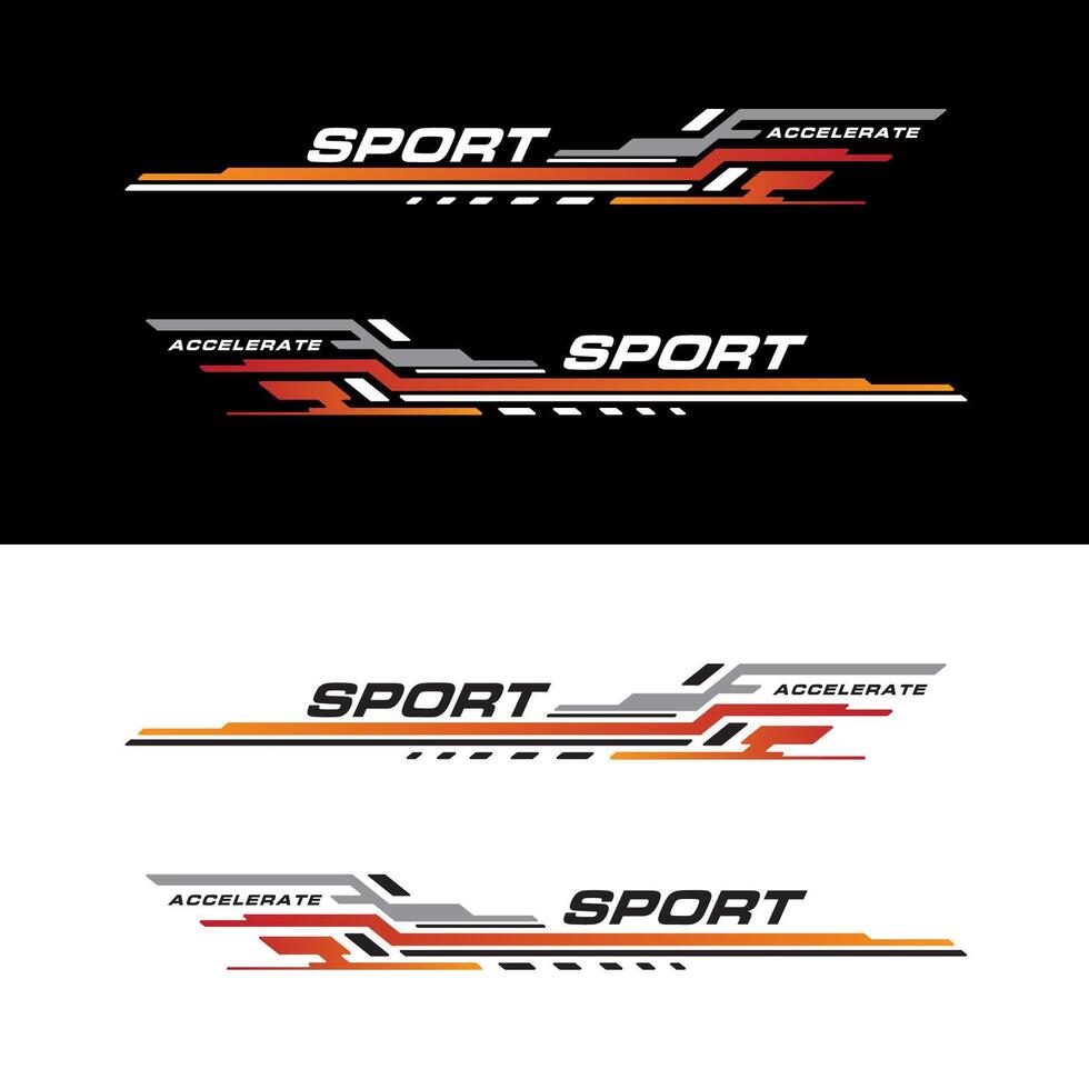 sport racing strepen auto stickers. wijziging lichaam snelheid en drift vinyl sticker geïsoleerd reeks Sjablonen vector