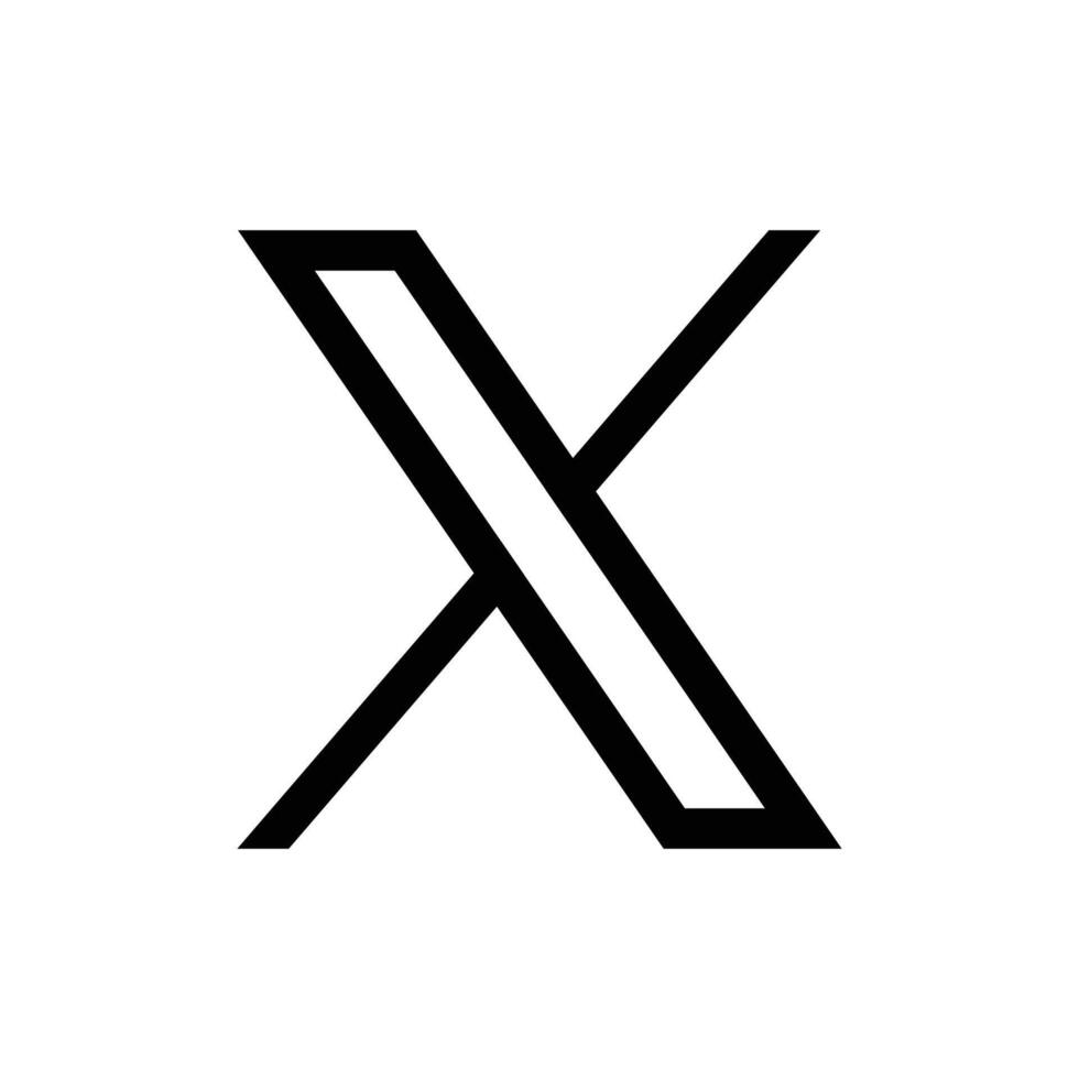 twitter nieuw 2023 X logo Aan wit achtergrond vector