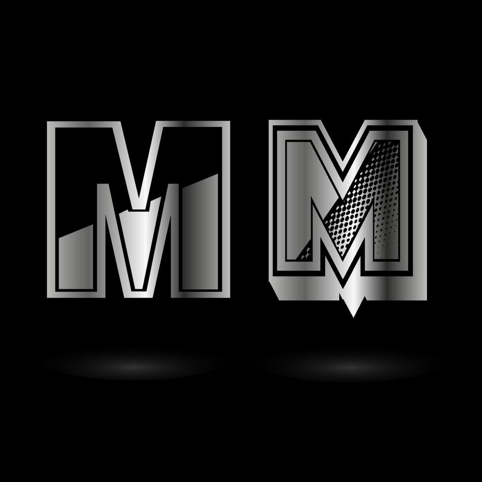 abstracte metalen letter m illustratie vector