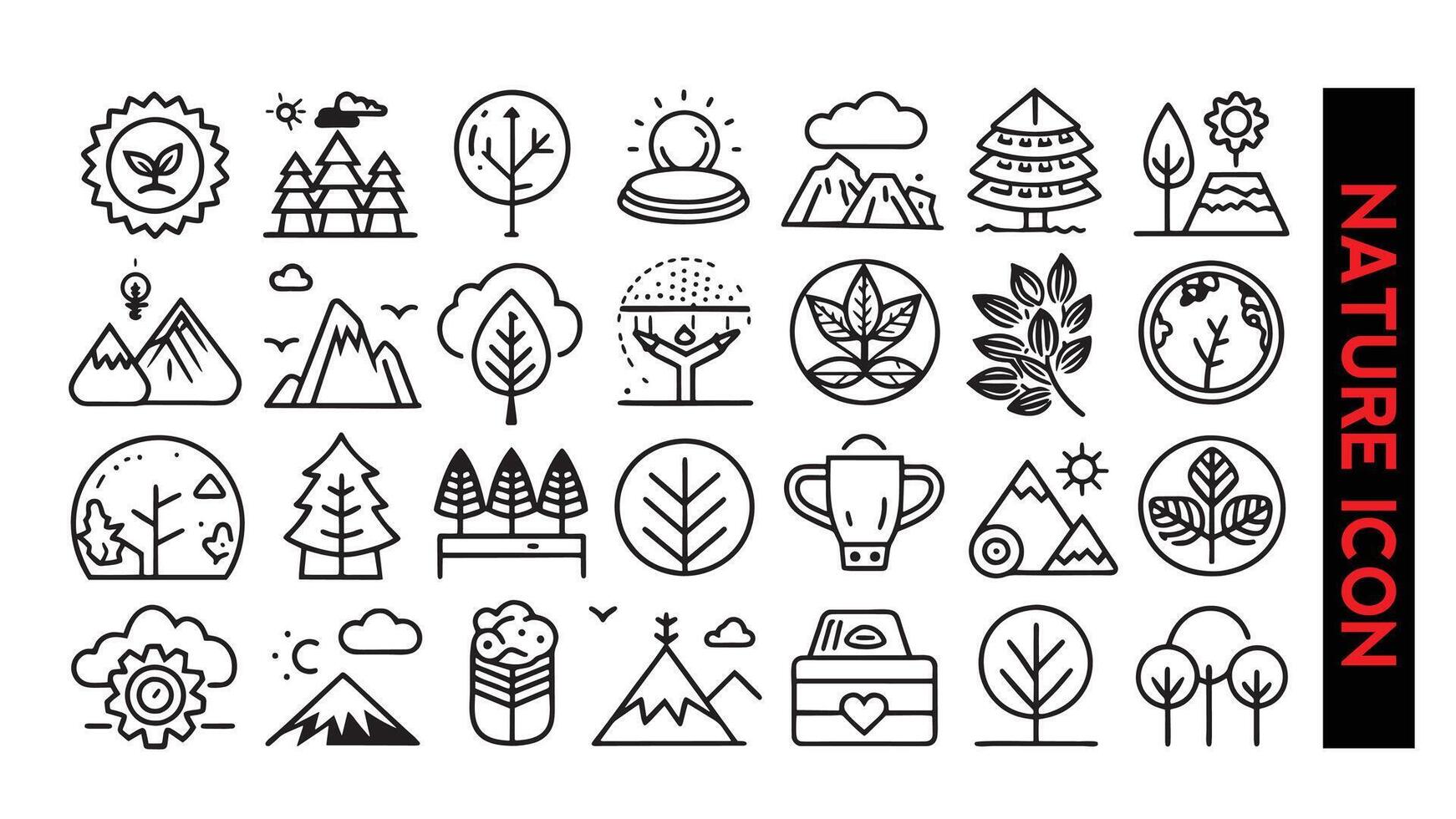 ecologie en milieu pictogrammen reeks in dun lijn stijl. vector illustratie