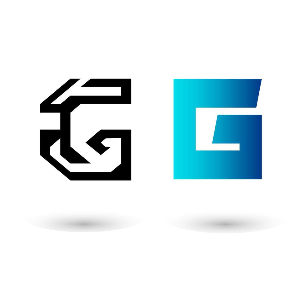 creatief geometrisch letter g-ontwerp vector