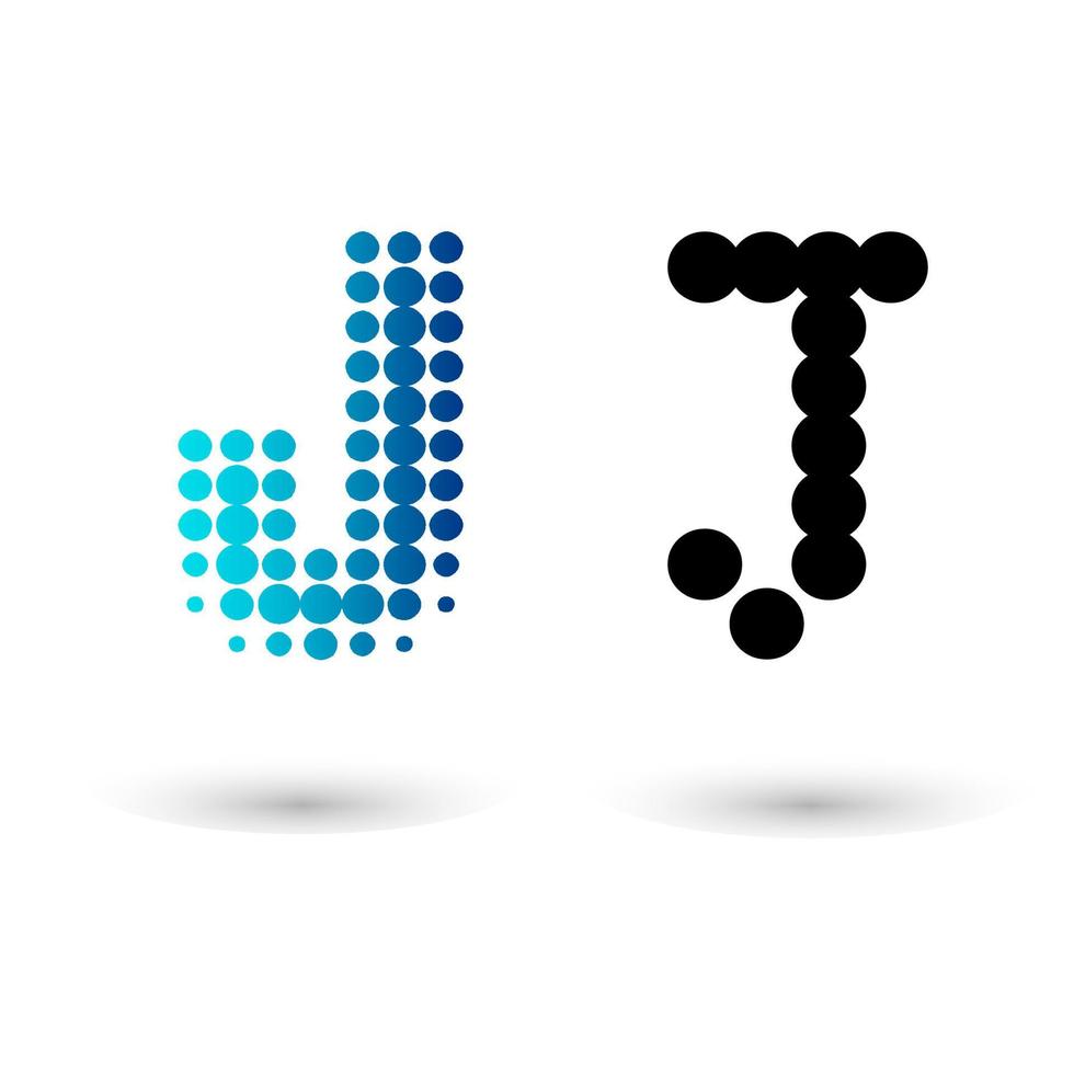 abstracte gestippelde letter j alfabet ontwerp vector
