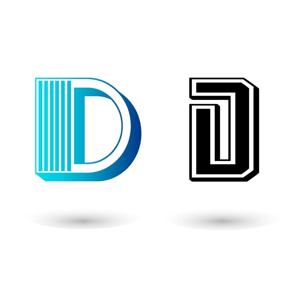 vintage letter d typografieontwerp vector