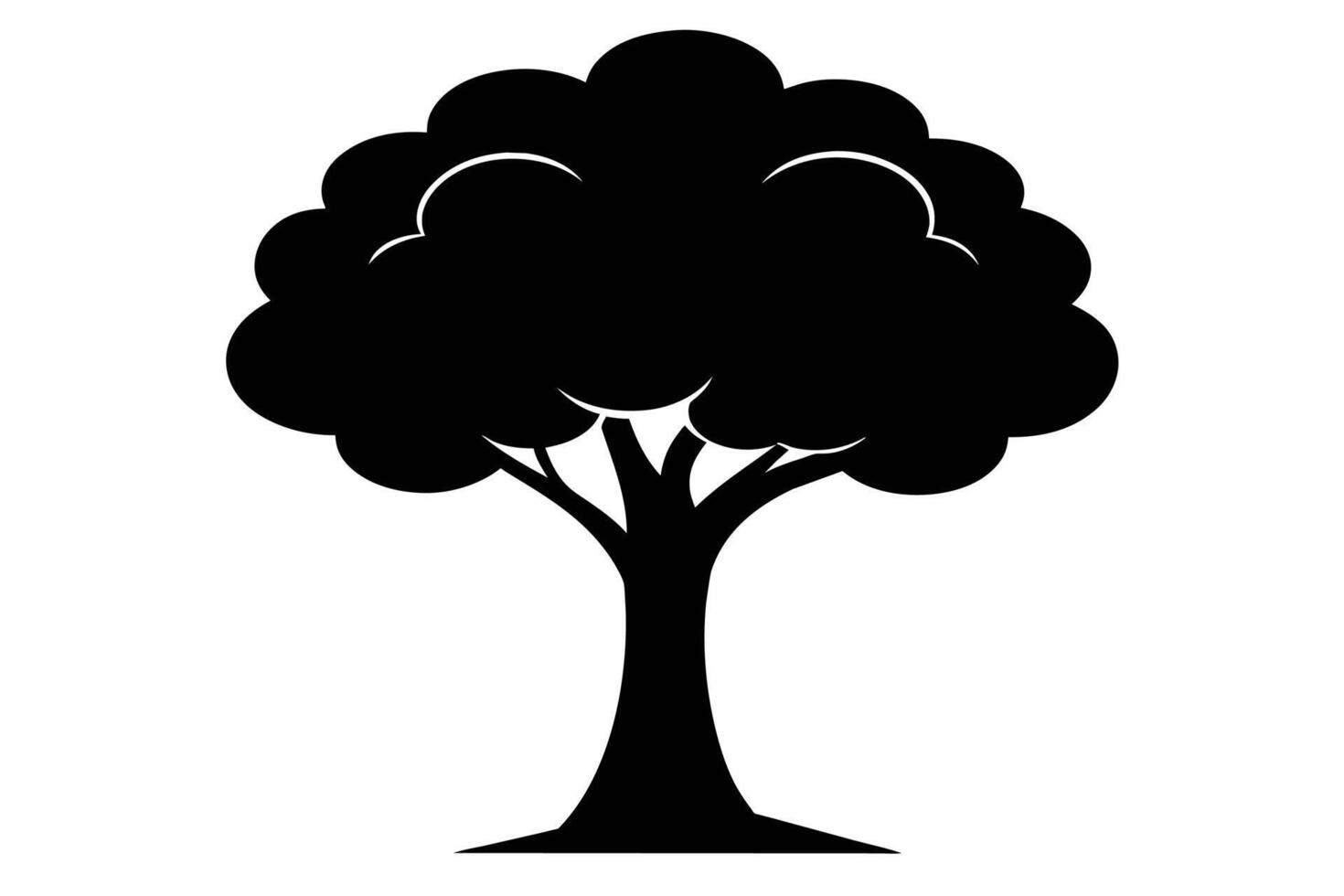 zwart boom vector geïsoleerd Aan wit achtergrond