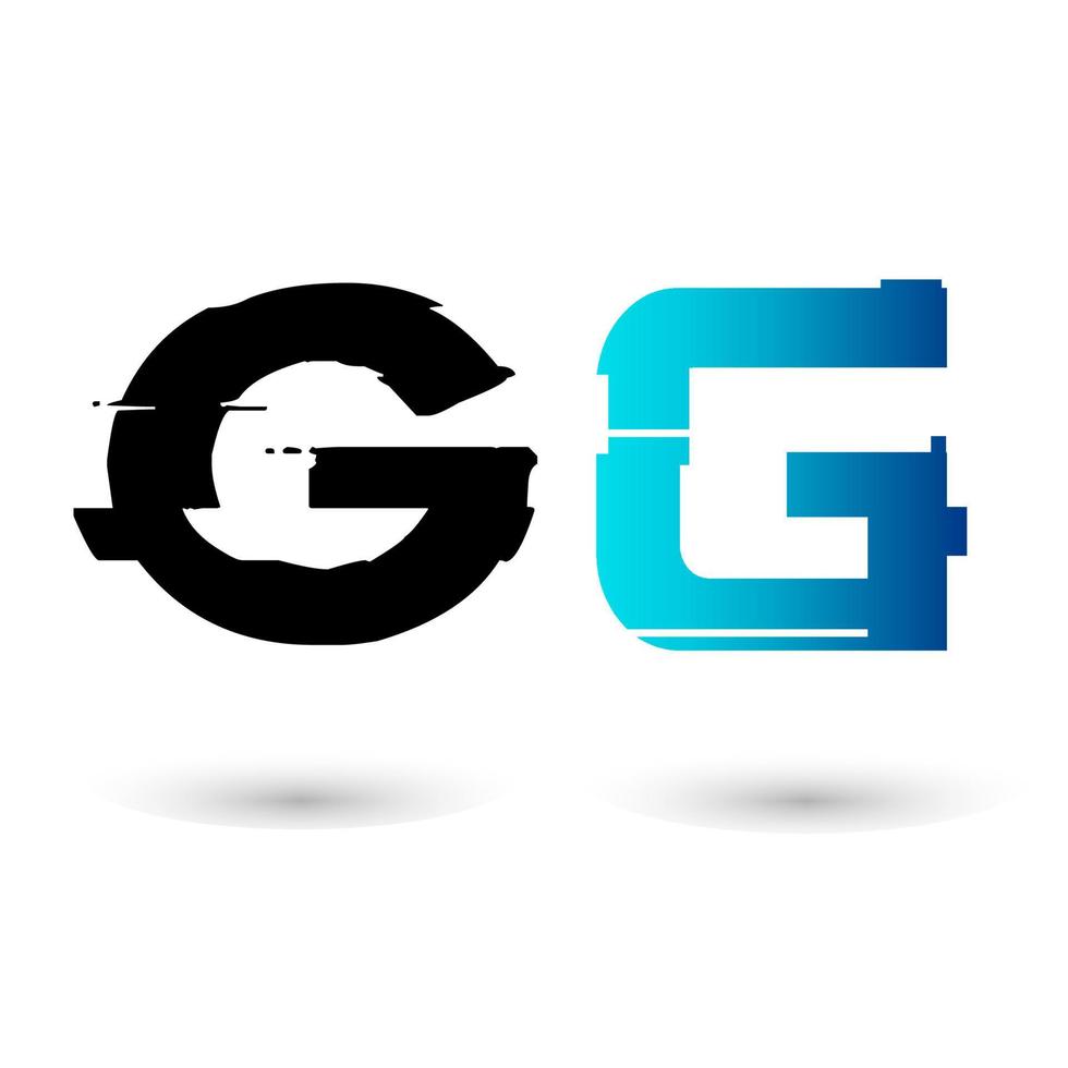 creatief glitch letter g-ontwerp vector