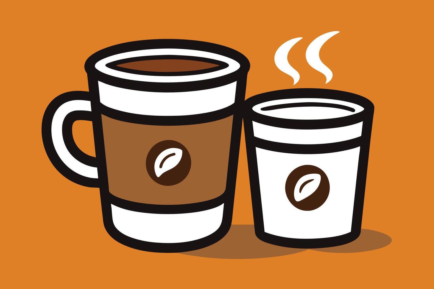 hand- getrokken koffie cups vector