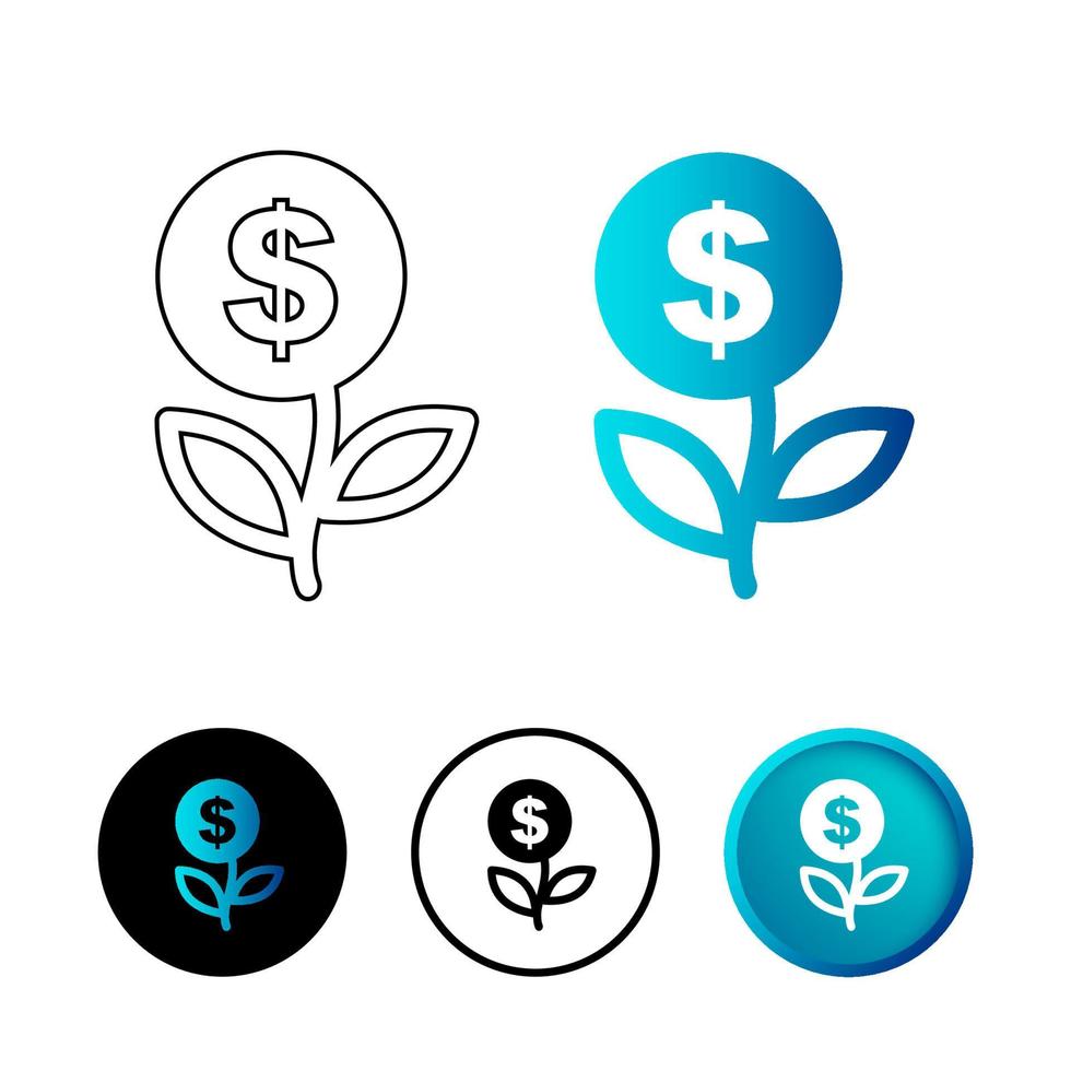 abstracte groei geld pictogram illustratie vector