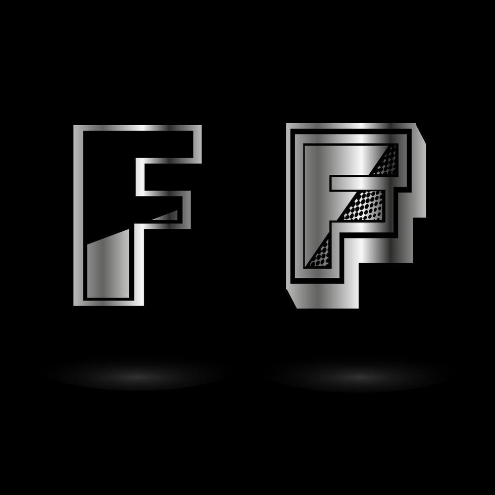 abstracte metalen letter f illustratie vector