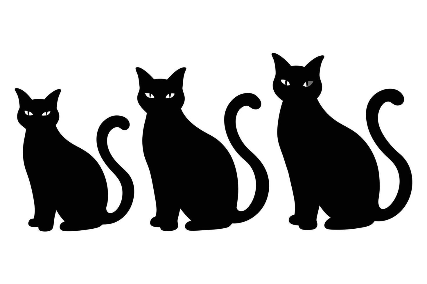vector reeks van kat silhouetten. zwart kat vector geïsoleerd Aan wit achtergrond