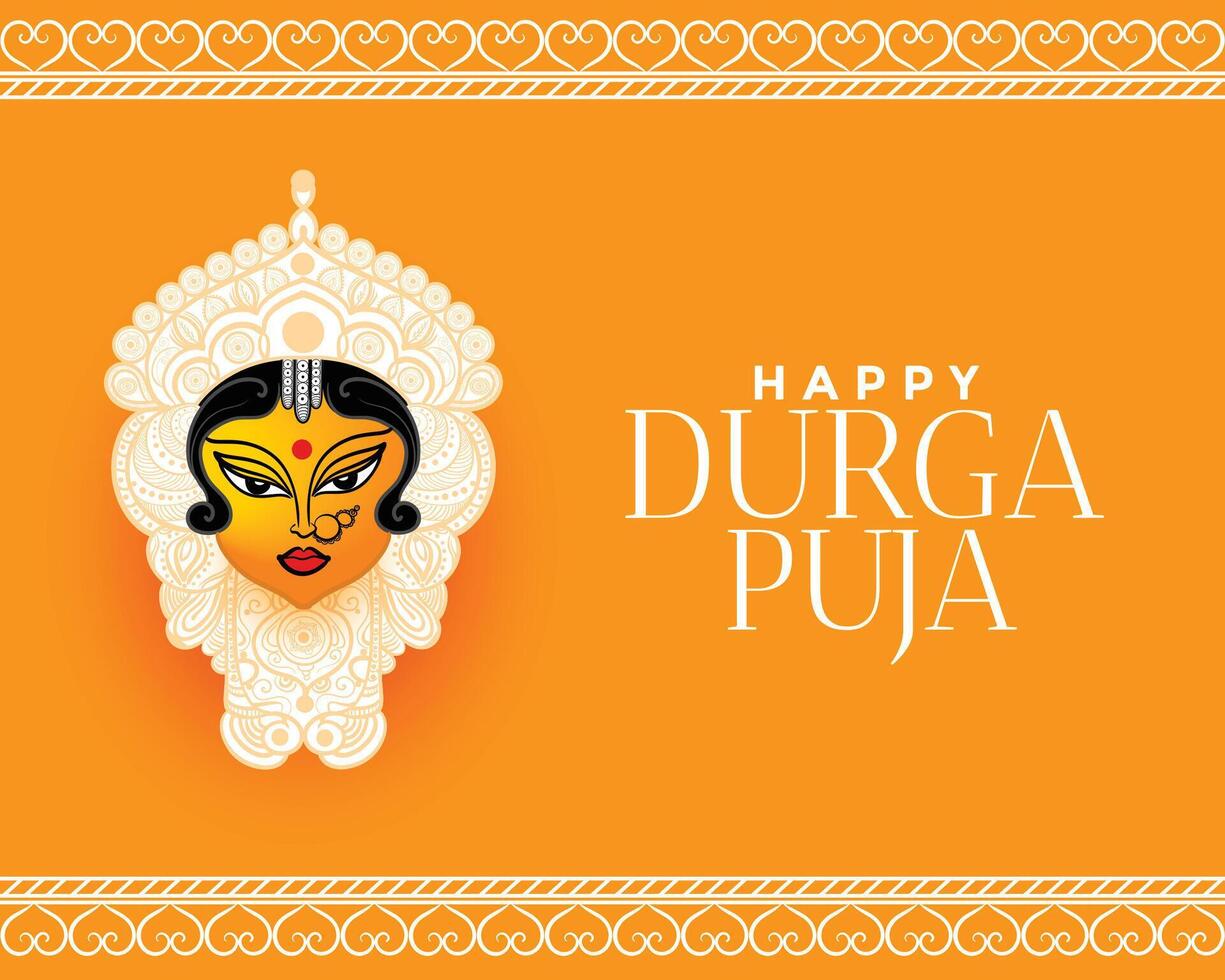 gelukkig durga pooja festival groet kaart ontwerp vector