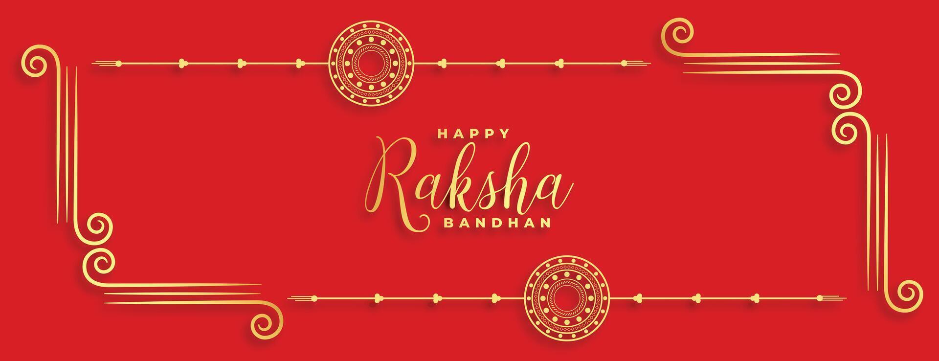 traditioneel Indisch raksha bandhan festival rood banier ontwerp vector