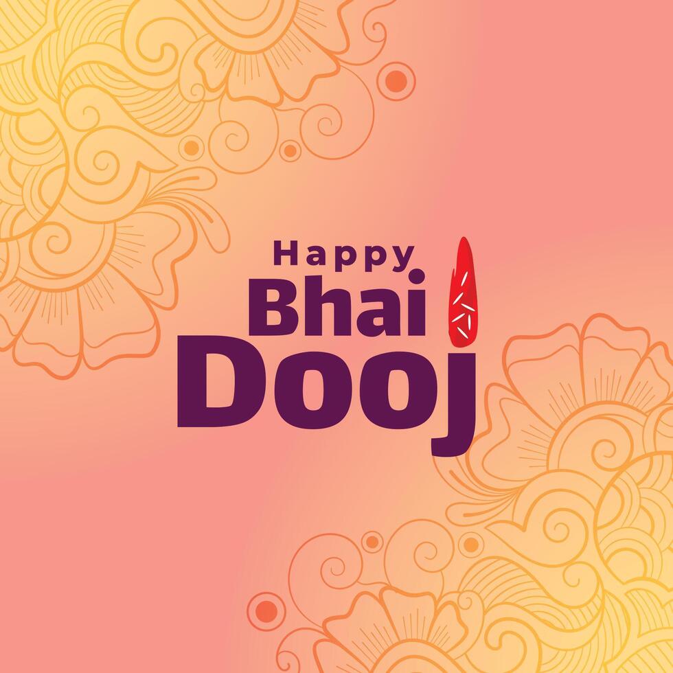 decoratief gelukkig bhai dooj Indisch festival groet kaart vector