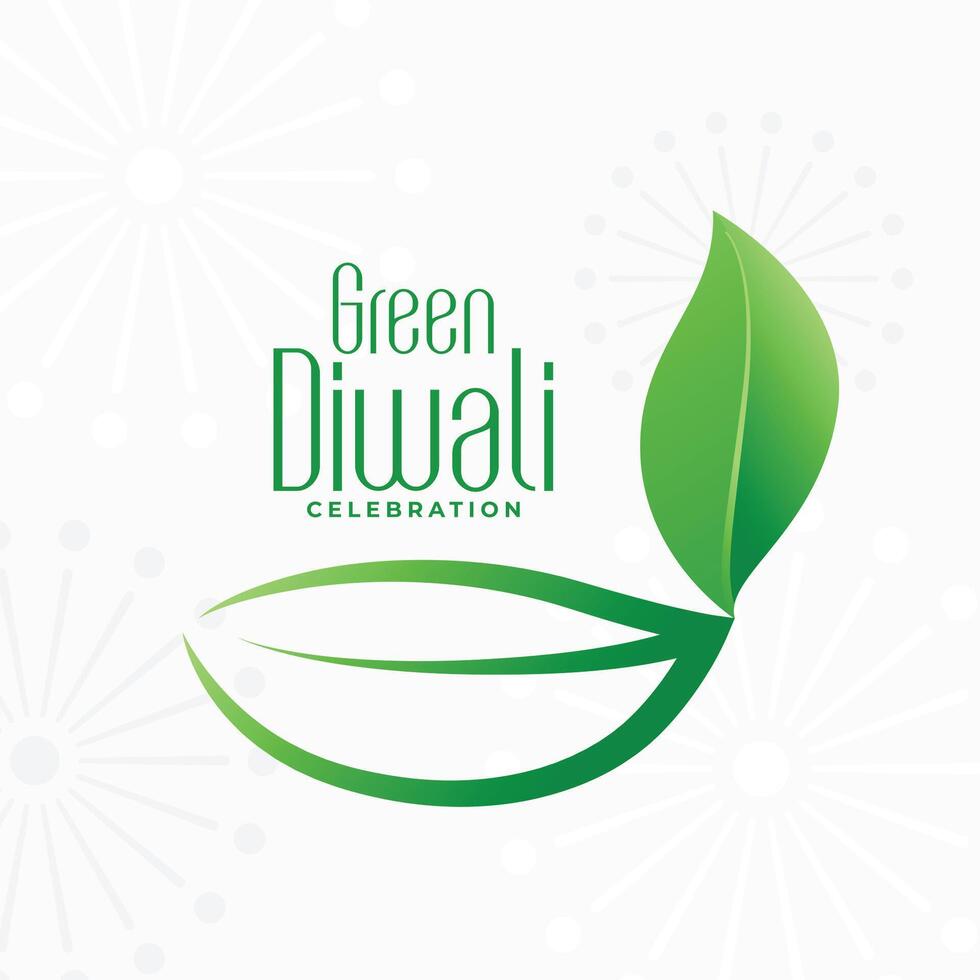 gelukkig groen diwali gelegenheid achtergrond in eco vriendelijk concept vector illustratie