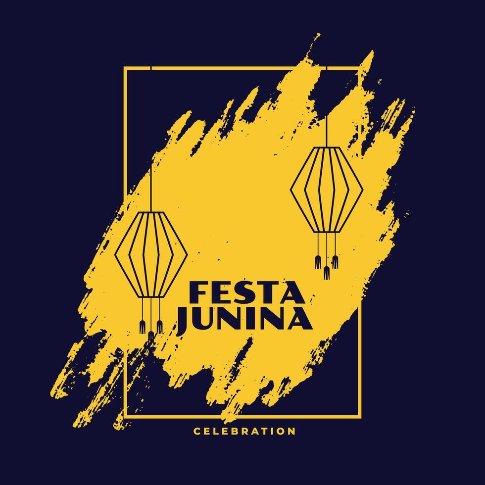 abstract festa Junina achtergrond met lijn stijl lantaarn vector