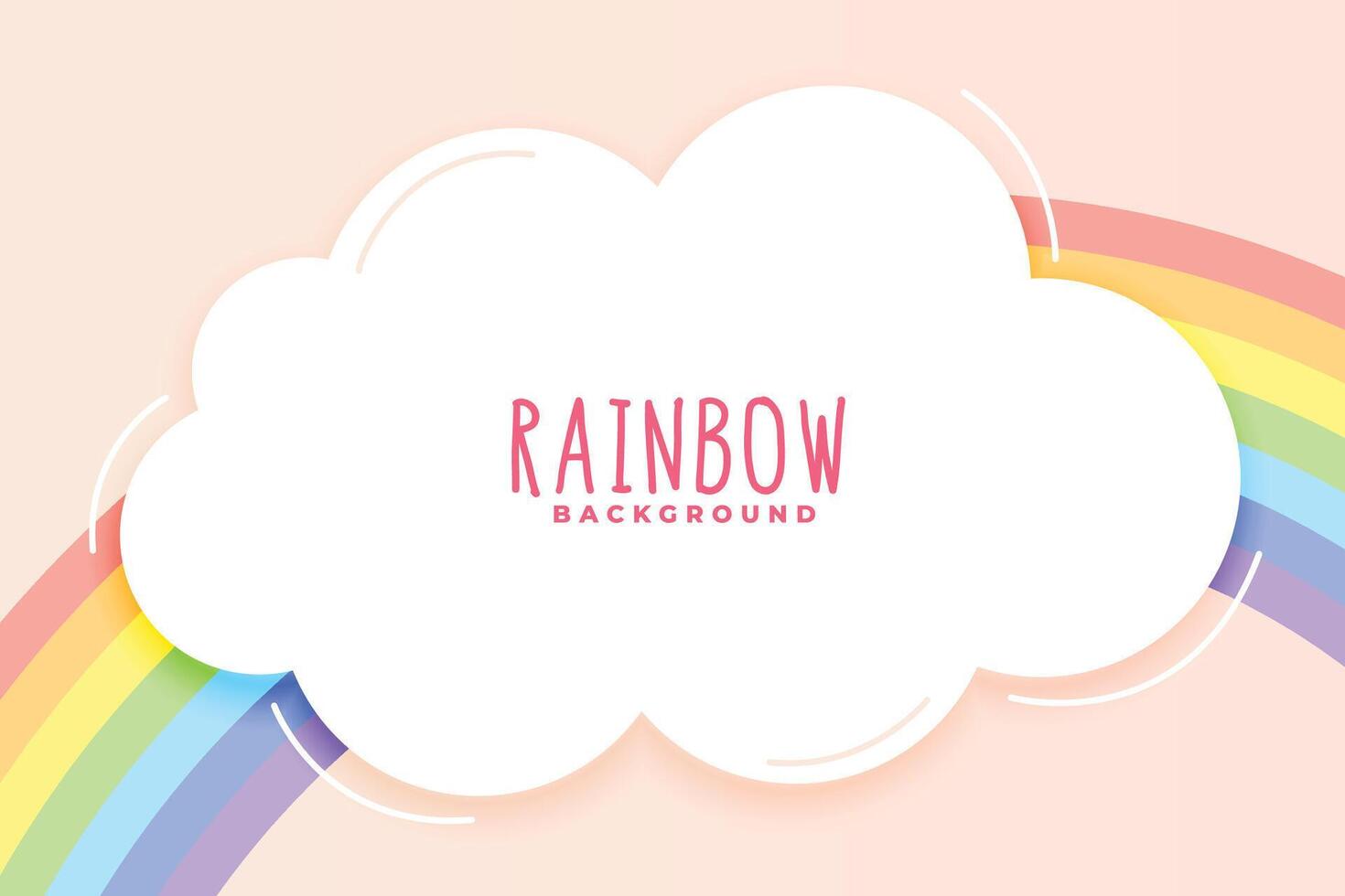 schattig regenboog en wolk achtergrond in pastel kleuren vector