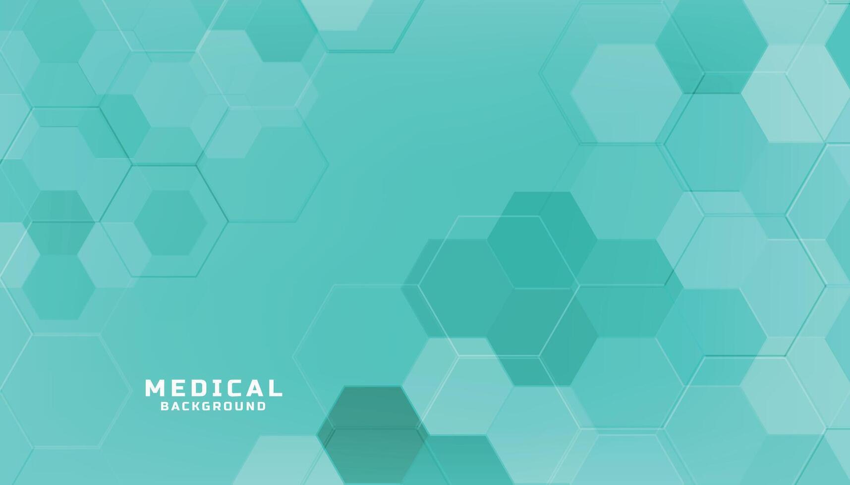 medisch gezondheidszorg concept zeshoekig achtergrond in turkoois kleur vector