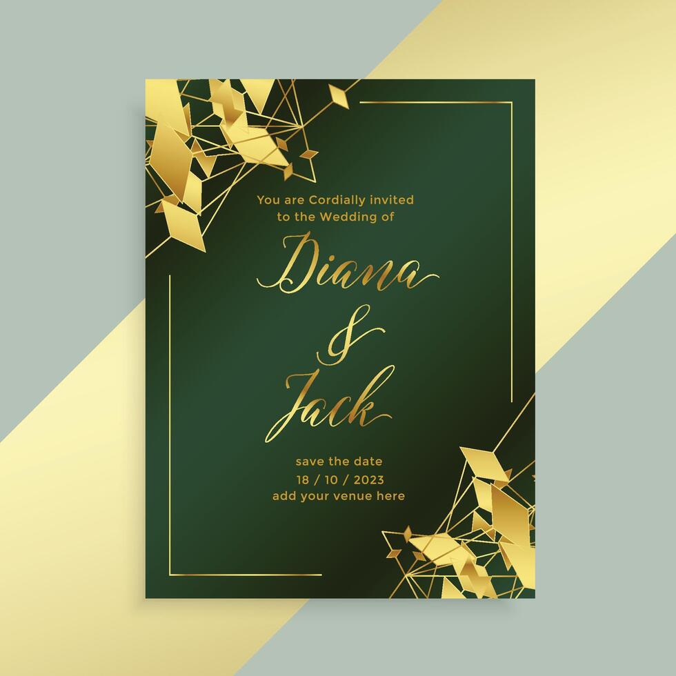abstract gouden stijl bruiloft folder sjabloon ontwerp vector