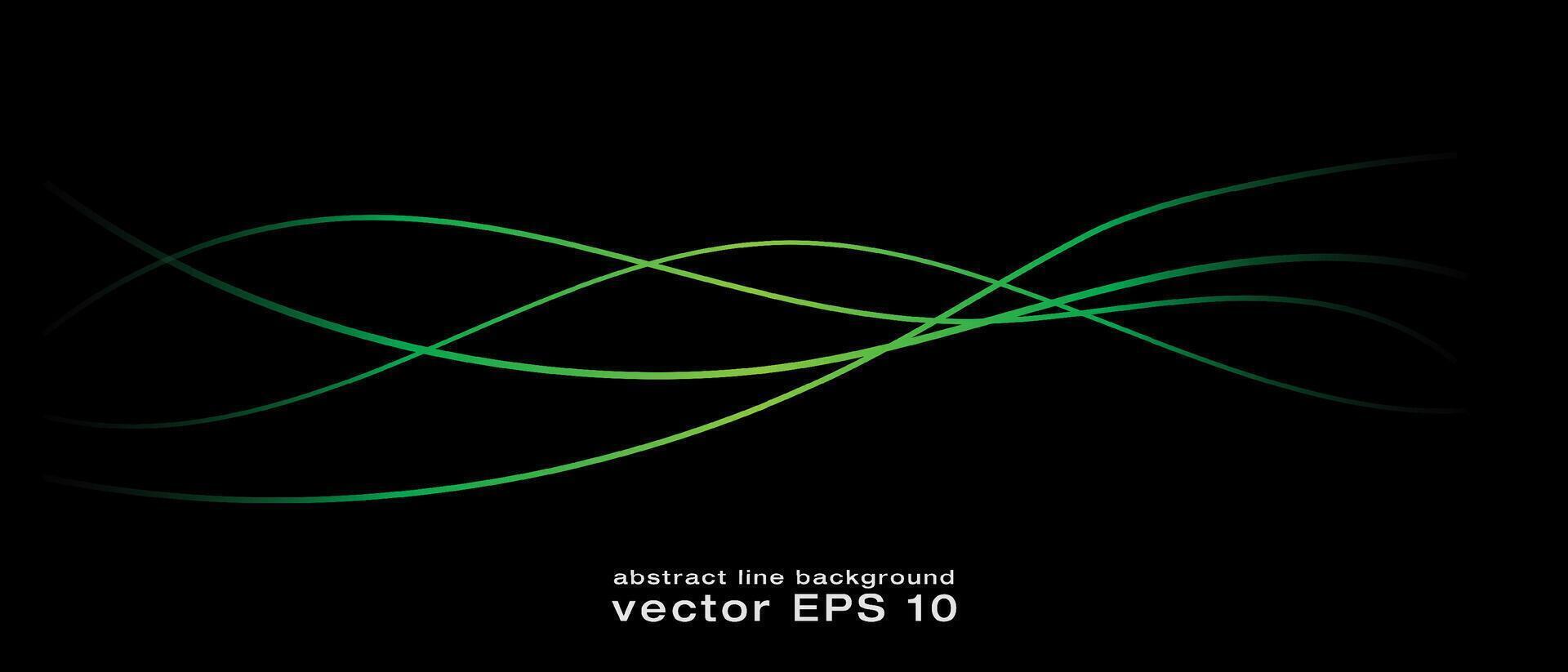 abstract golvend dynamisch blauw groen paars licht lijnen kromme banier Aan zwart achtergrond in concept technologie, neurale netwerk, neurologie, wetenschap, muziek, neon licht vector