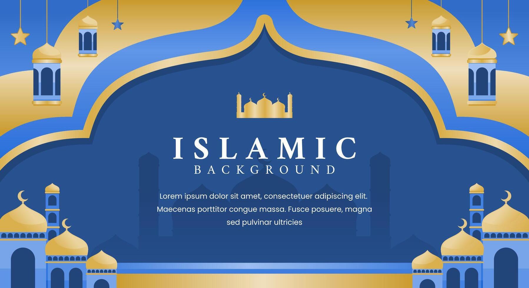 Islamitisch achtergrond met moskee en lantaarns vector