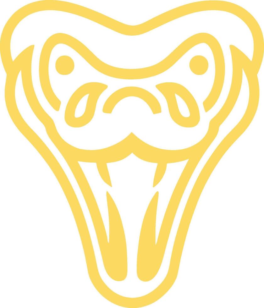 goud slang hoofd schets beroerte logo sjabloon vector