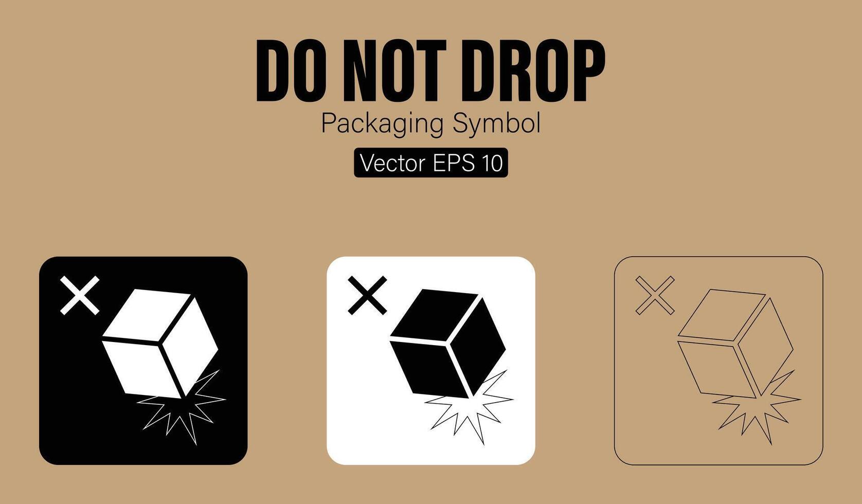 Doen niet laten vallen verpakking symbool vector