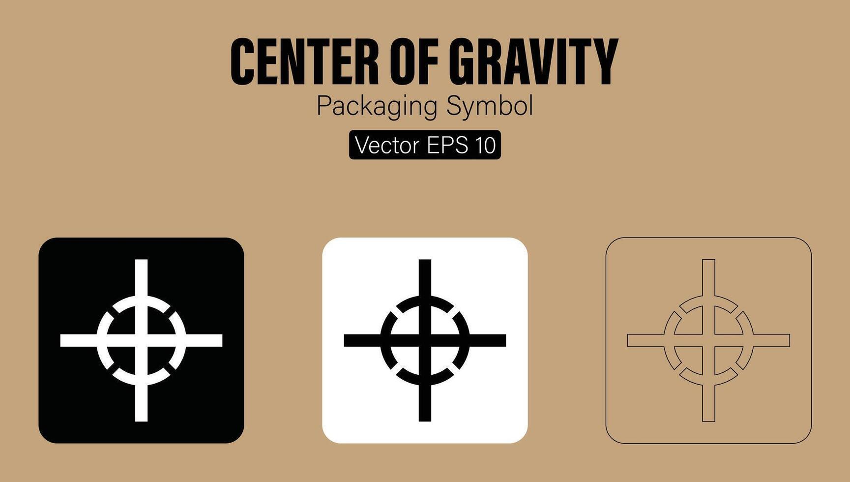 centrum van zwaartekracht verpakking symbool vector