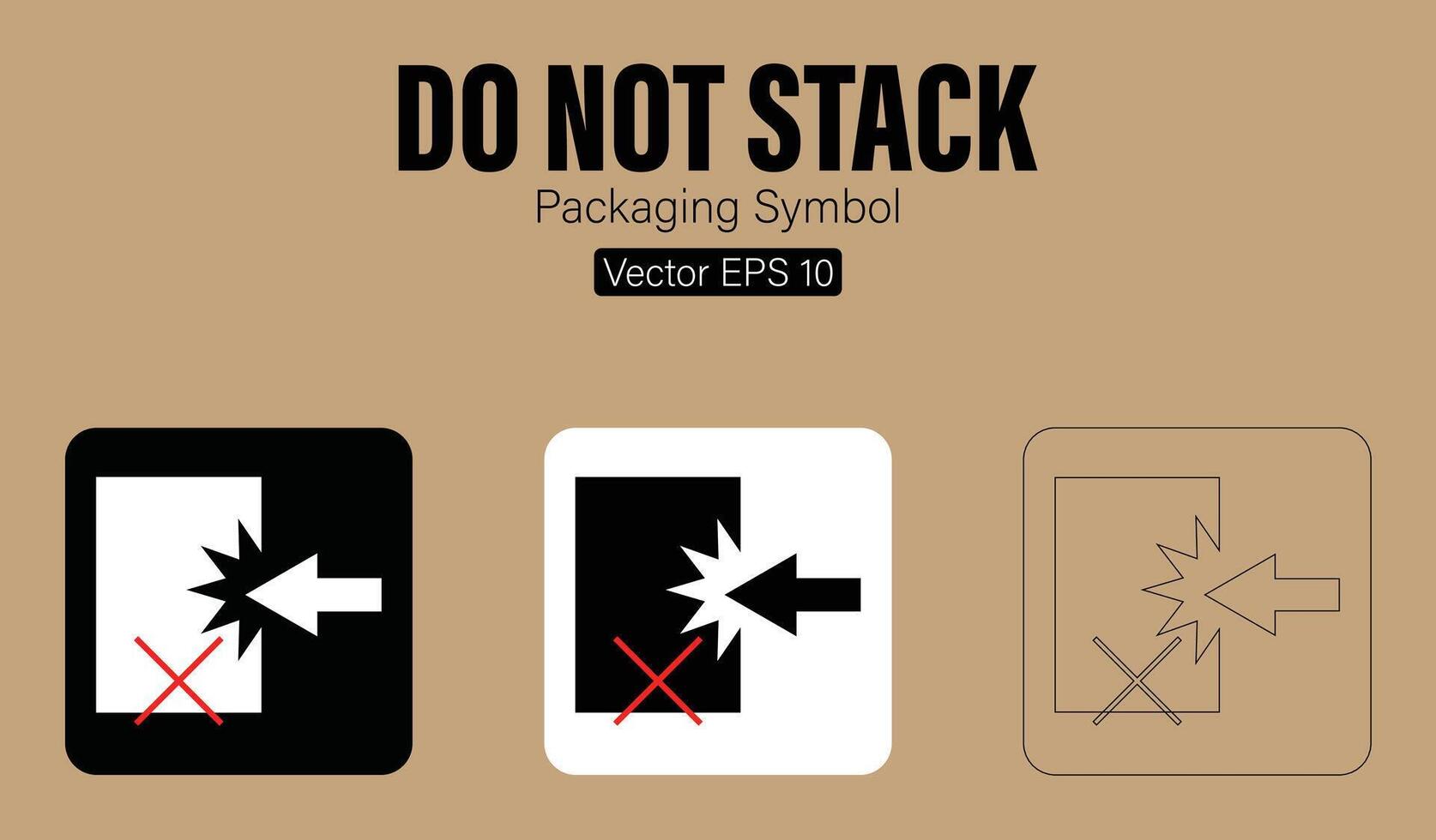 Doen niet stack verpakking symbool vector