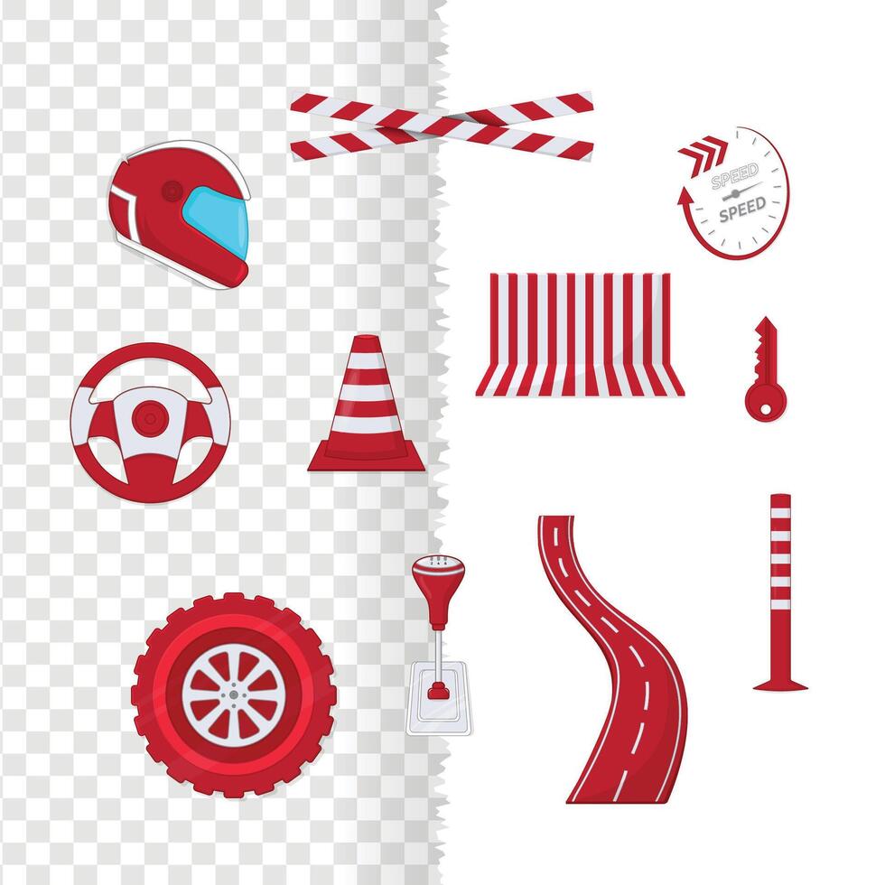 ras voorwerpen, auto racing vector pictogrammen reeks vector illustratie