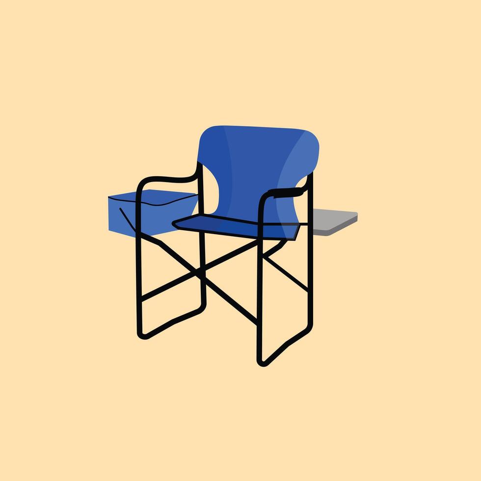 camping stoel illustraties vector klem kunst met elementen, reis comfortabel visvangst stoel geïsoleerd. comfort stoel tekenfilm ontwerp