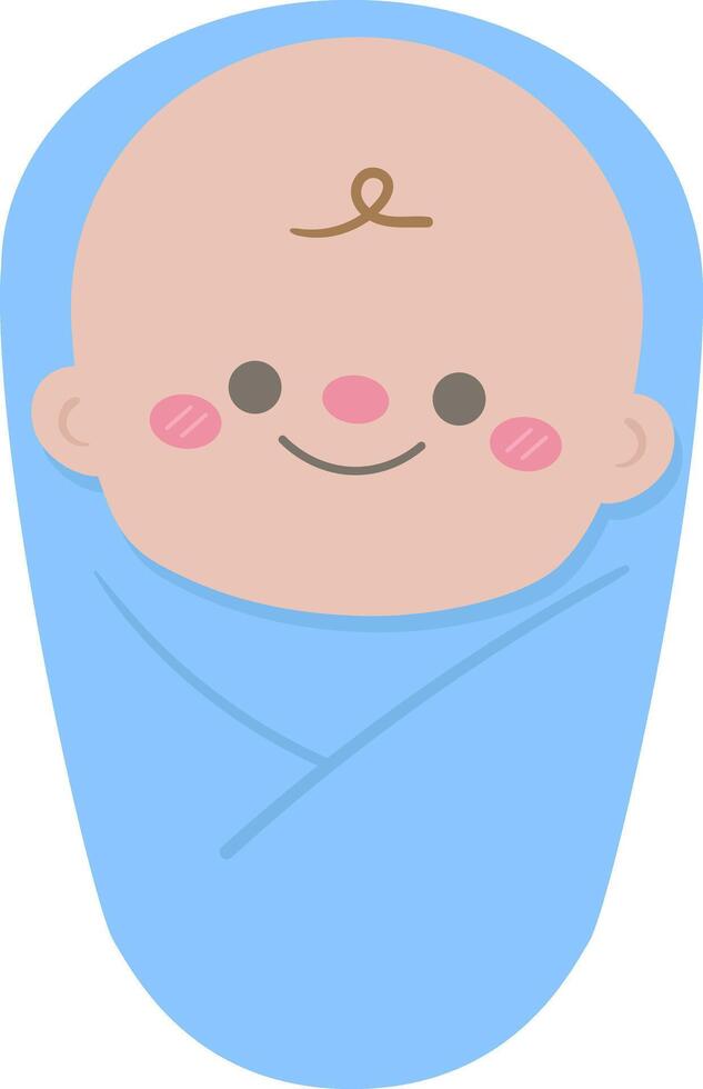 moeders dag tekenfilm schattig pasgeboren zuigeling baby jongen vector illustratie