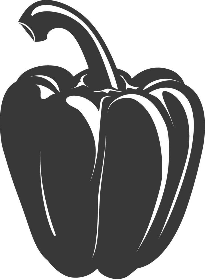 ai gegenereerd silhouet klok peper of paprika gesneden zwart kleur enkel en alleen vector