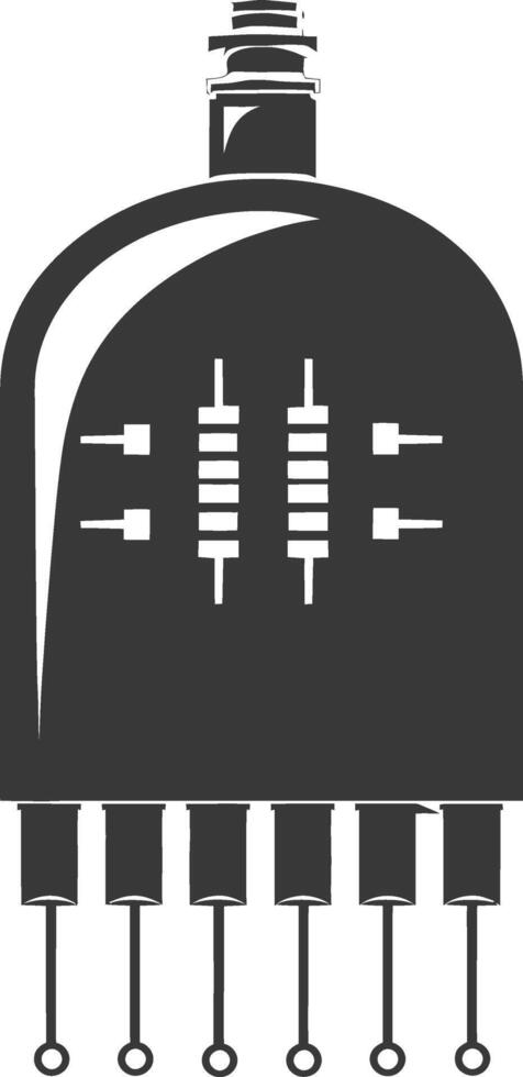 ai gegenereerd silhouet condensator single elektronisch bestanddeel zwart kleur enkel en alleen vector