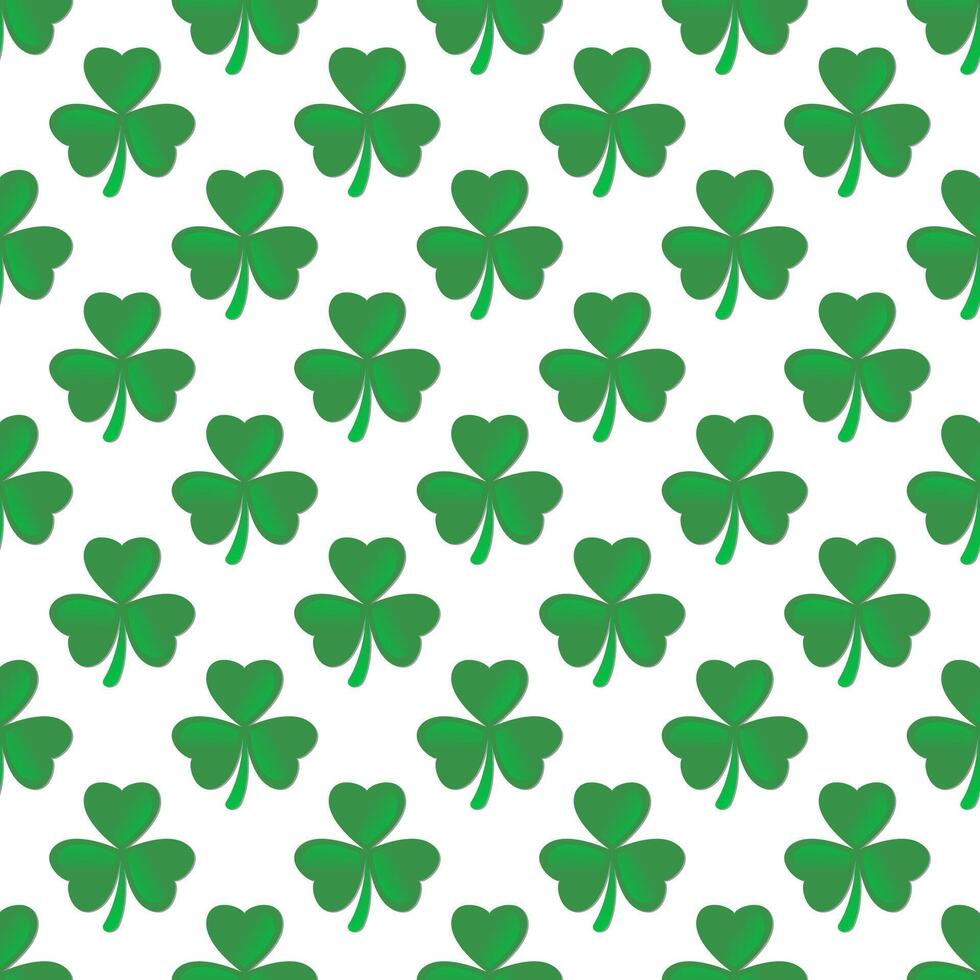 gelukkig heilige Patrick dag. groen klaver, 3 blad Klaver naadloos patroon vector illustratie
