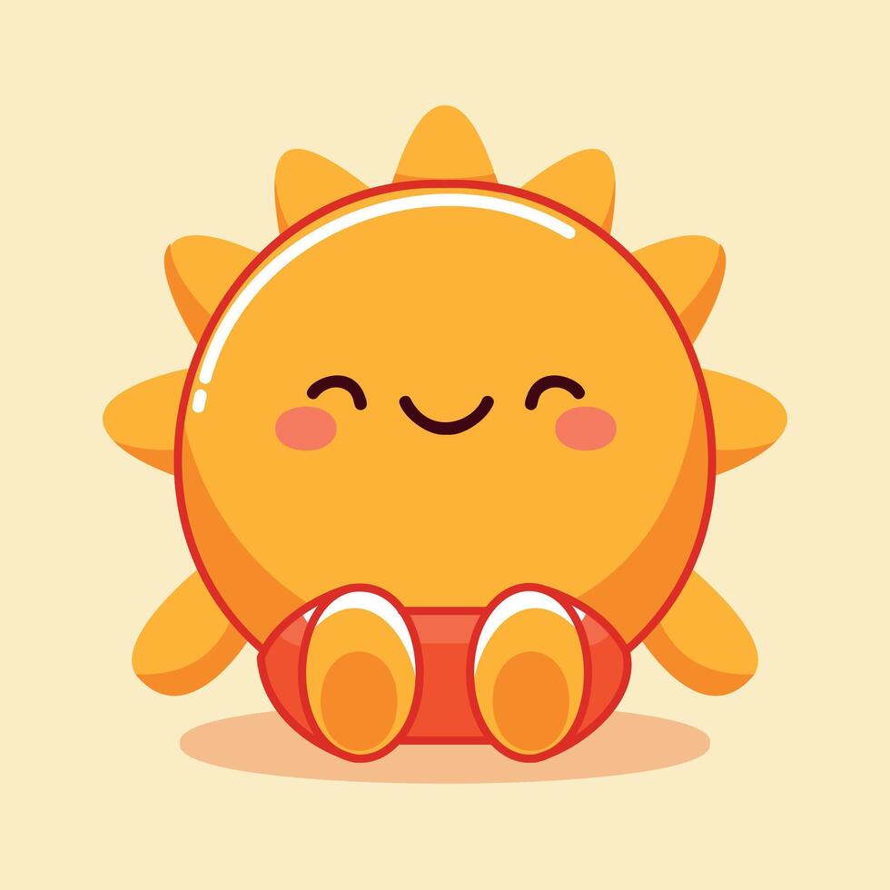 glimlachen zon vervelend shorts genieten van zomer seizoen schattig vector illustratie