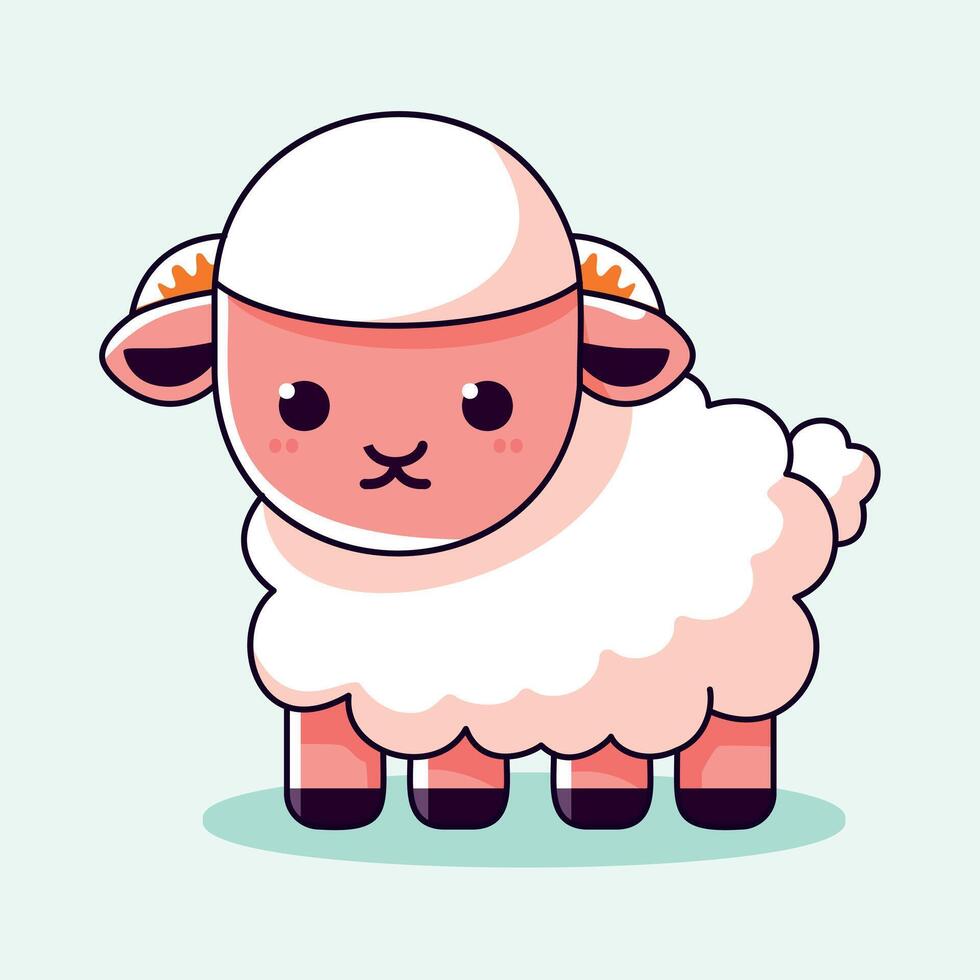 schattig schapen eid al adha vector illustratie