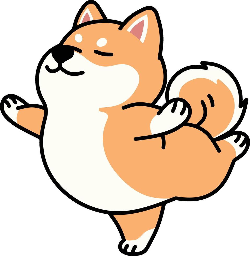 shiba inu hond yoga houding vector