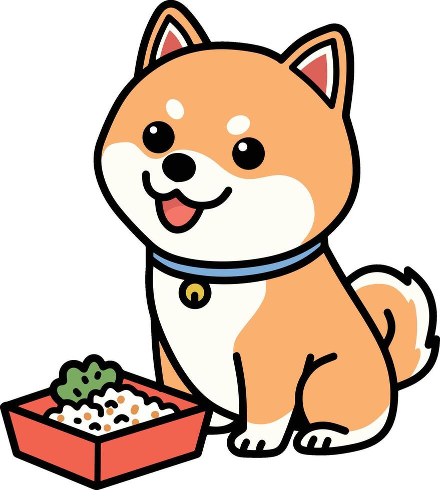 shiba inu schattig tekenfilm vector