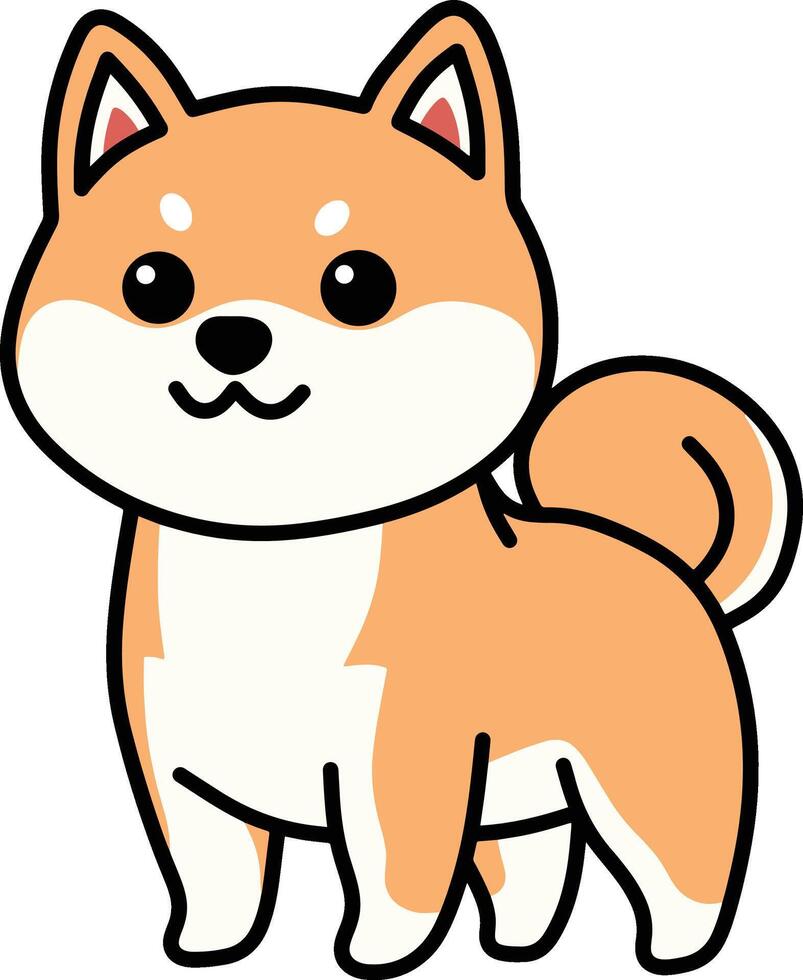 shiba inu schattig tekenfilm vector