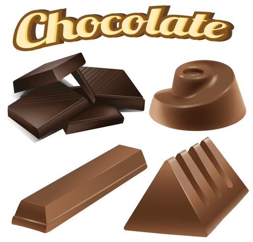 Verschillende ontwerpen van chocoladerepen vector