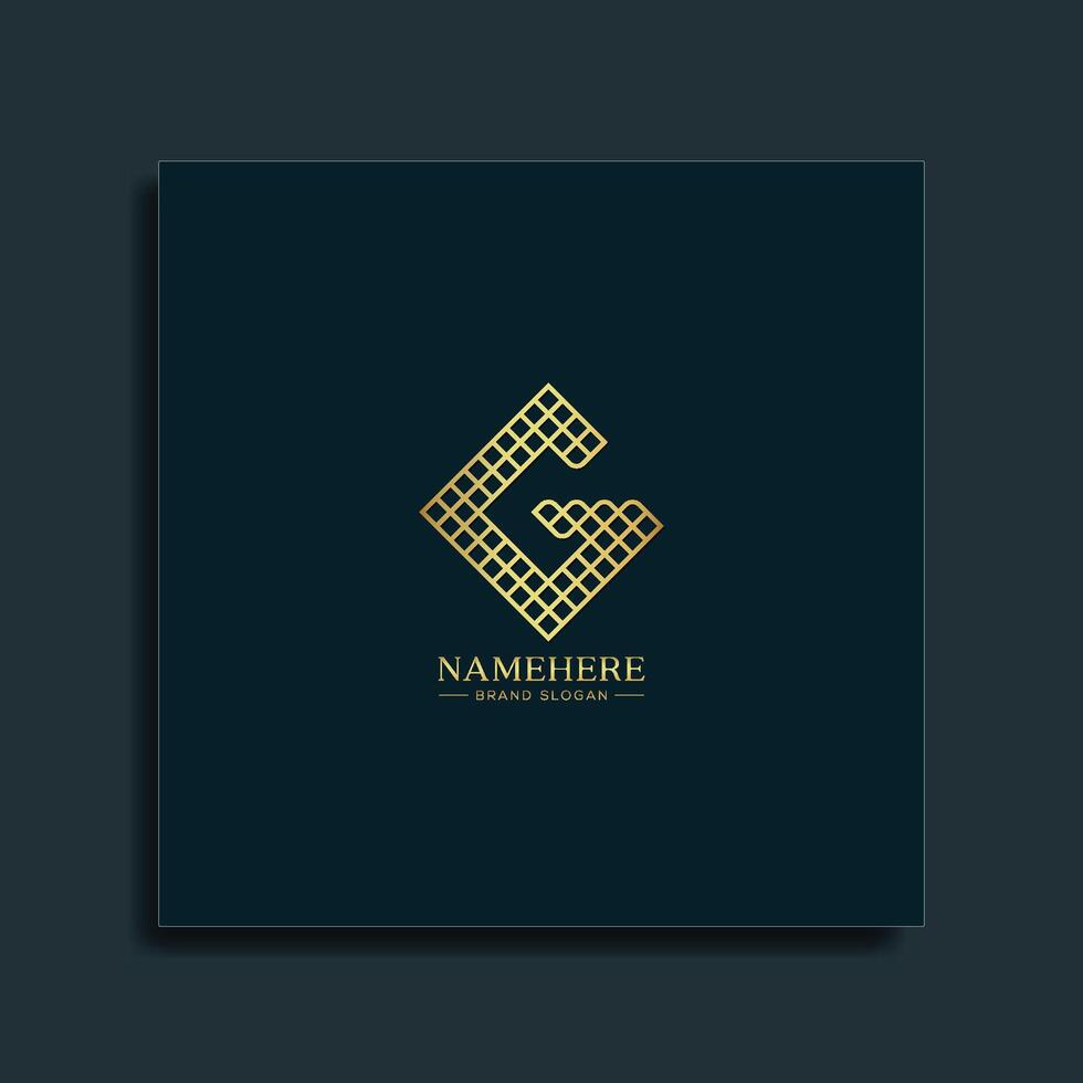 abstract Koninklijk luxe brief g helling logo ontwerp vector