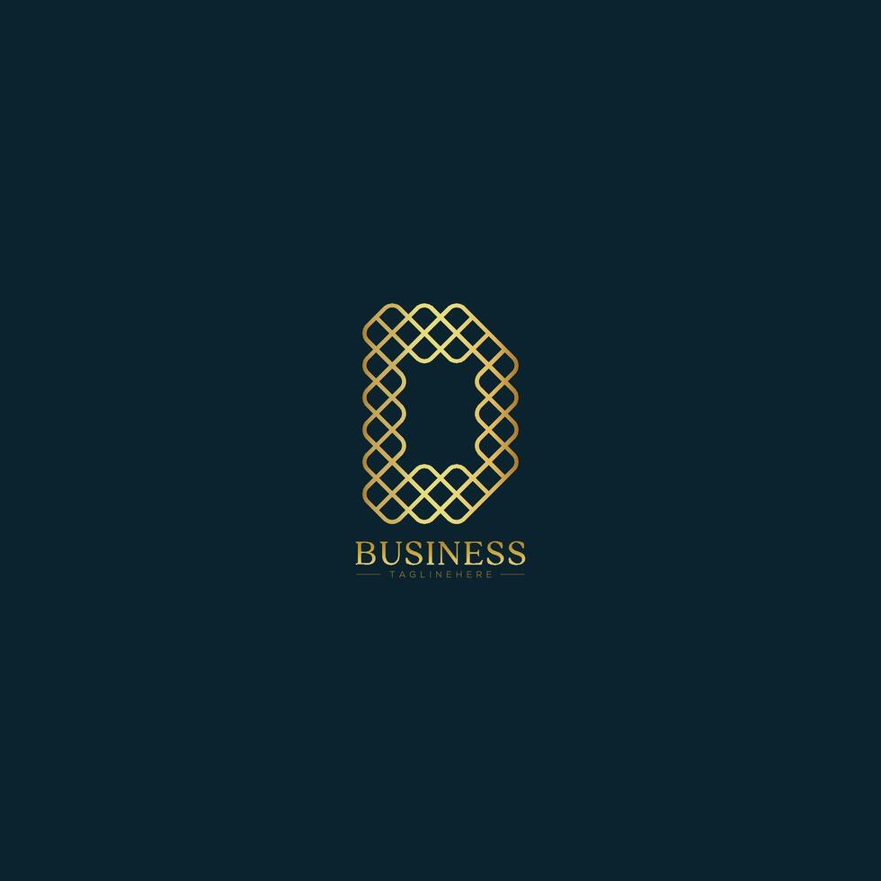 d luxueus gouden lijnen brief logo. creatief lijn brieven ontwerp vector sjabloon.