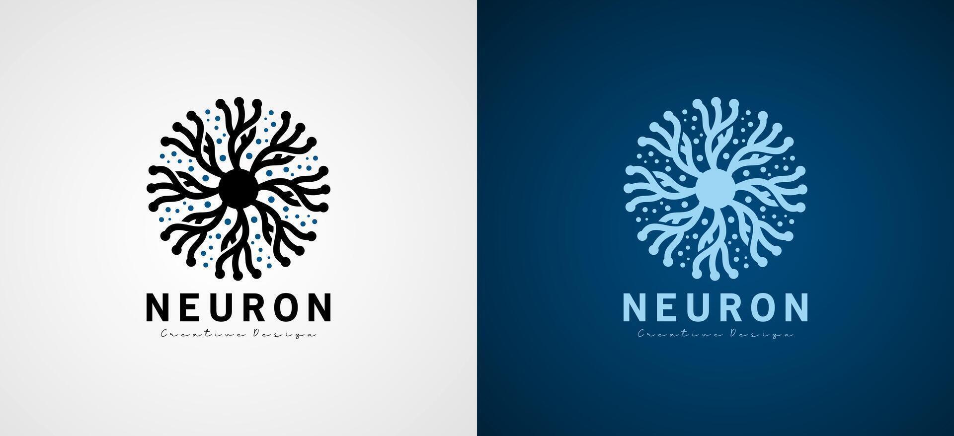 neuronen logo ontwerp, modern abstract zenuw cel energie vector illustratie