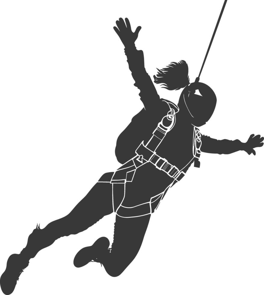 ai gegenereerd silhouet skydiver vrouw in actie vol lichaam zwart kleur enkel en alleen vector