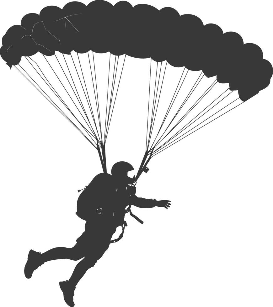 ai gegenereerd silhouet skydiver vrouw vol lichaam zwart kleur enkel en alleen vector