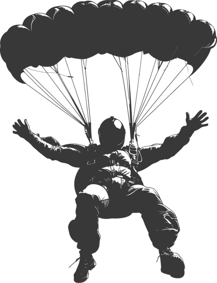 ai gegenereerd silhouet skydiver Mens vol lichaam zwart kleur enkel en alleen vector