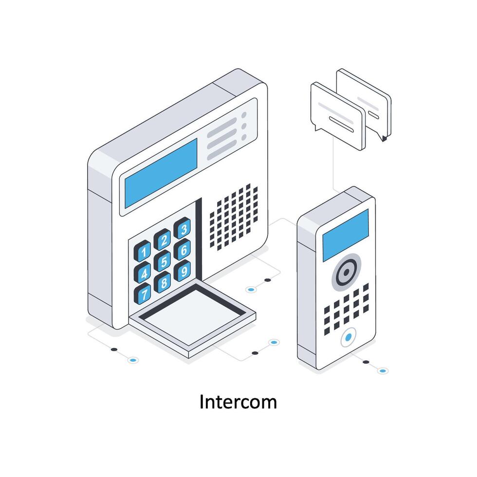 intercom isometrische voorraad illustratie. eps het dossier voorraad illustratie vector